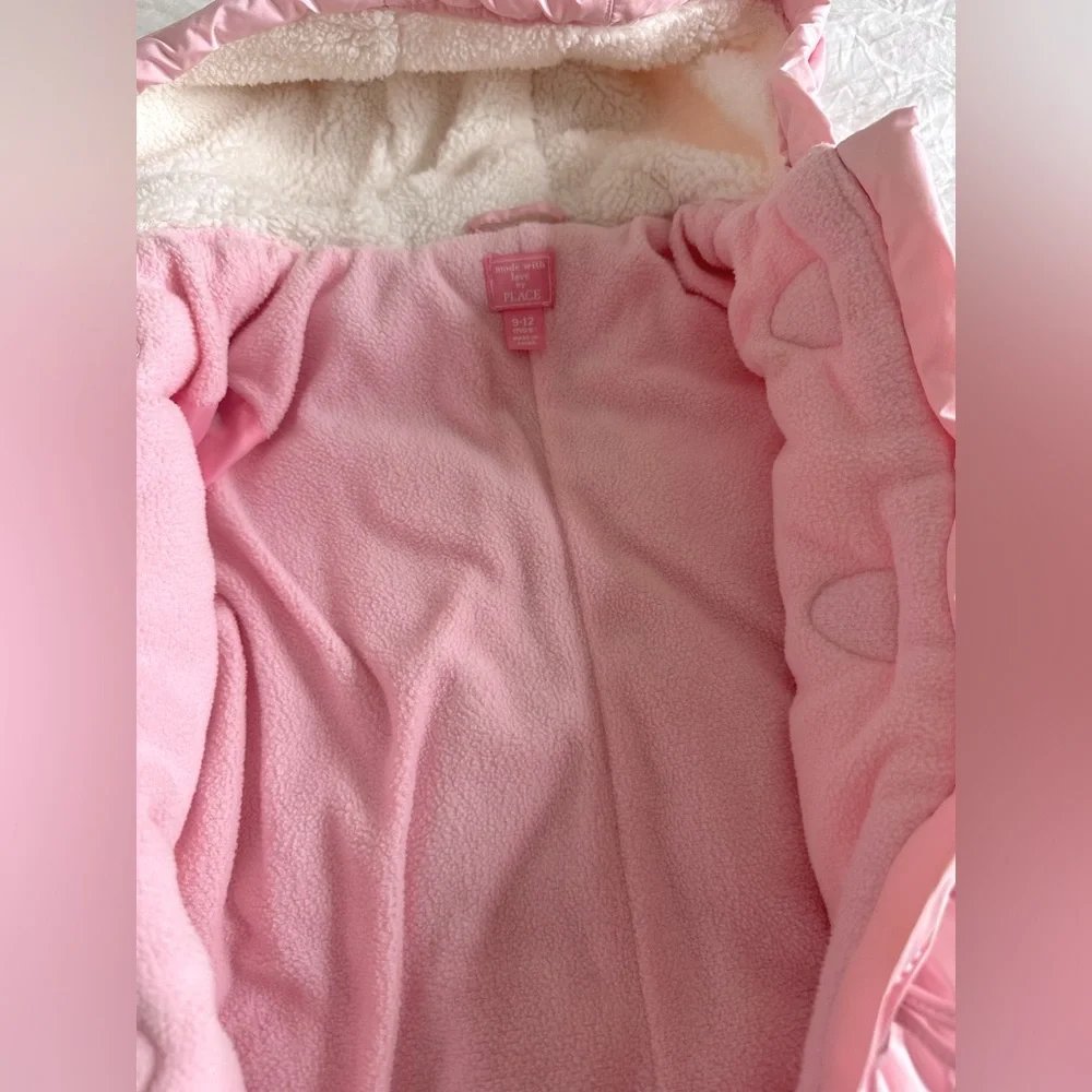 Children’s Place light pink warm snowsuit size 9-12 months